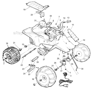 Part Location Diagram of 0801-0218 Power Wheels Acorn Nut